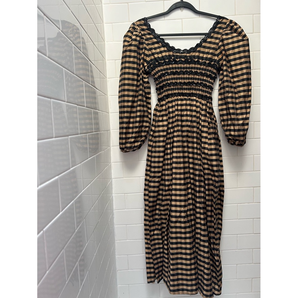 Sister Jane Black and Tan Lace Trim Dress